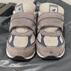 New Balance Kids' Gray and Navy Sneakers